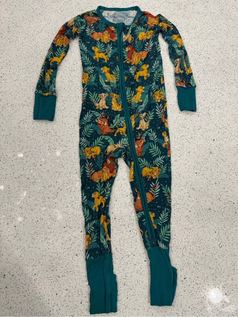 Little Sleepies Green Lion King Zippered Footie Pajamas